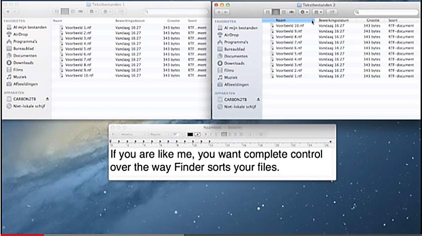 Bestanden sorteren in de Finder